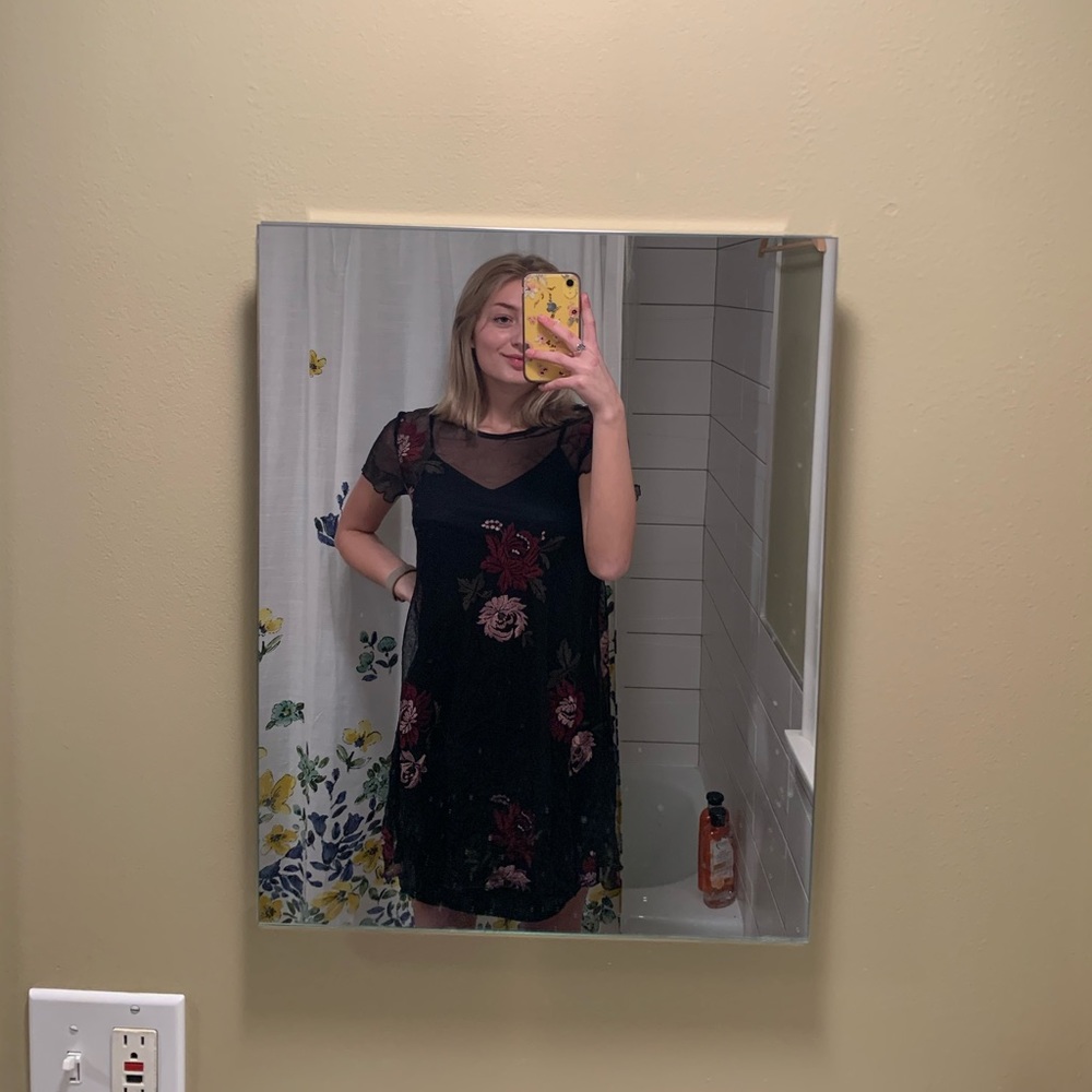 layered embroidered dress